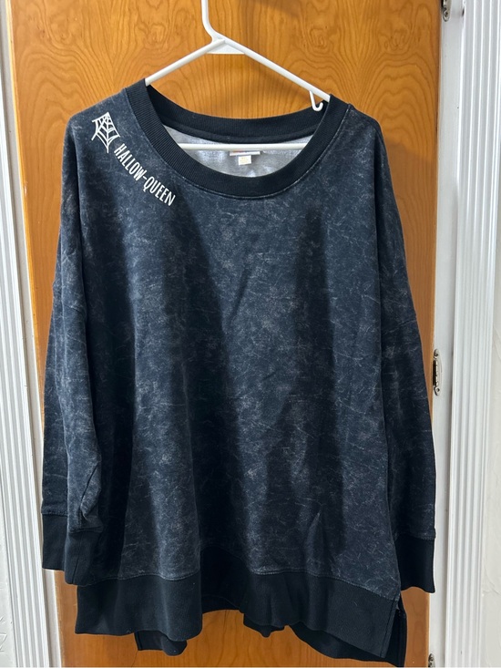 LuLaRoe Tops - LuLaRoe Black Mineral-Washed Hallow queen 
Sweatshirt